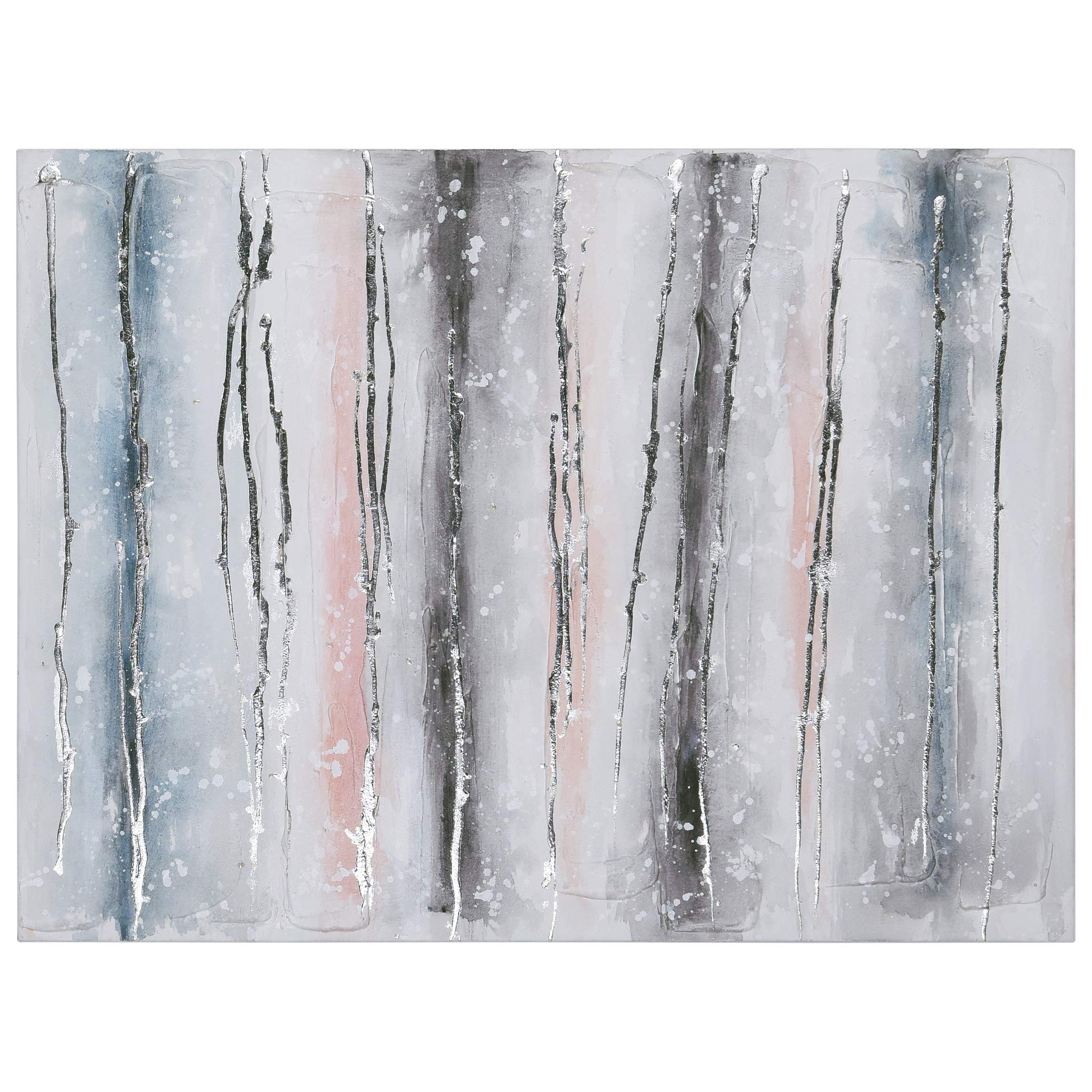 Martin Edwards Hand Painted Abstract Wall Art - Textured Blue Roads Canvas Painting 40x30 Inches, Unframed Modern Home Decor for Living Room, Bedroom & Office