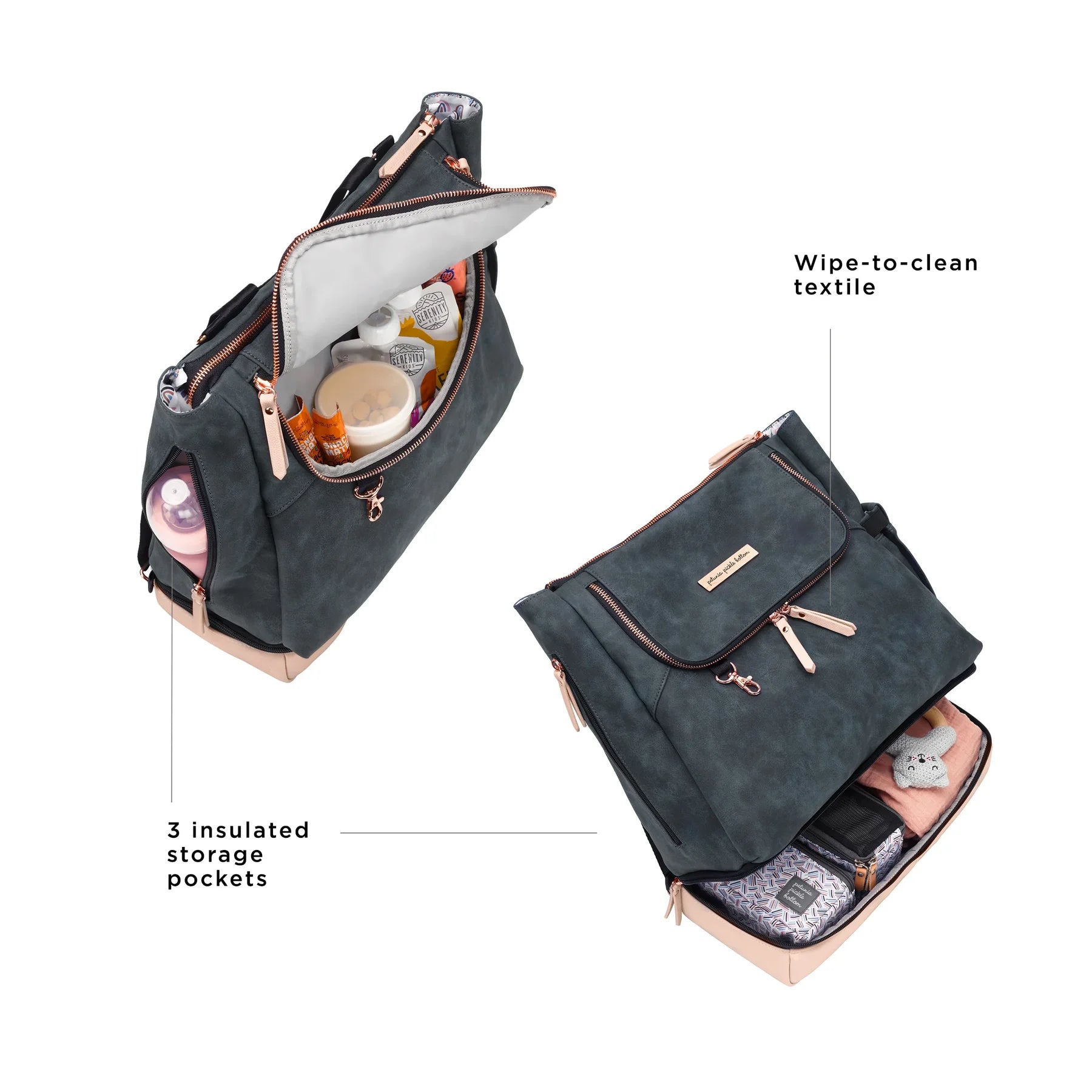 Pivot 2 in 1 Diaper Bag Tote & Backpack - Convertible Baby Bag for Moms, Waterproof & Spacious, Indigo Blush | Perfect for Travel, Shopping & Daily Use with Baby Essentials