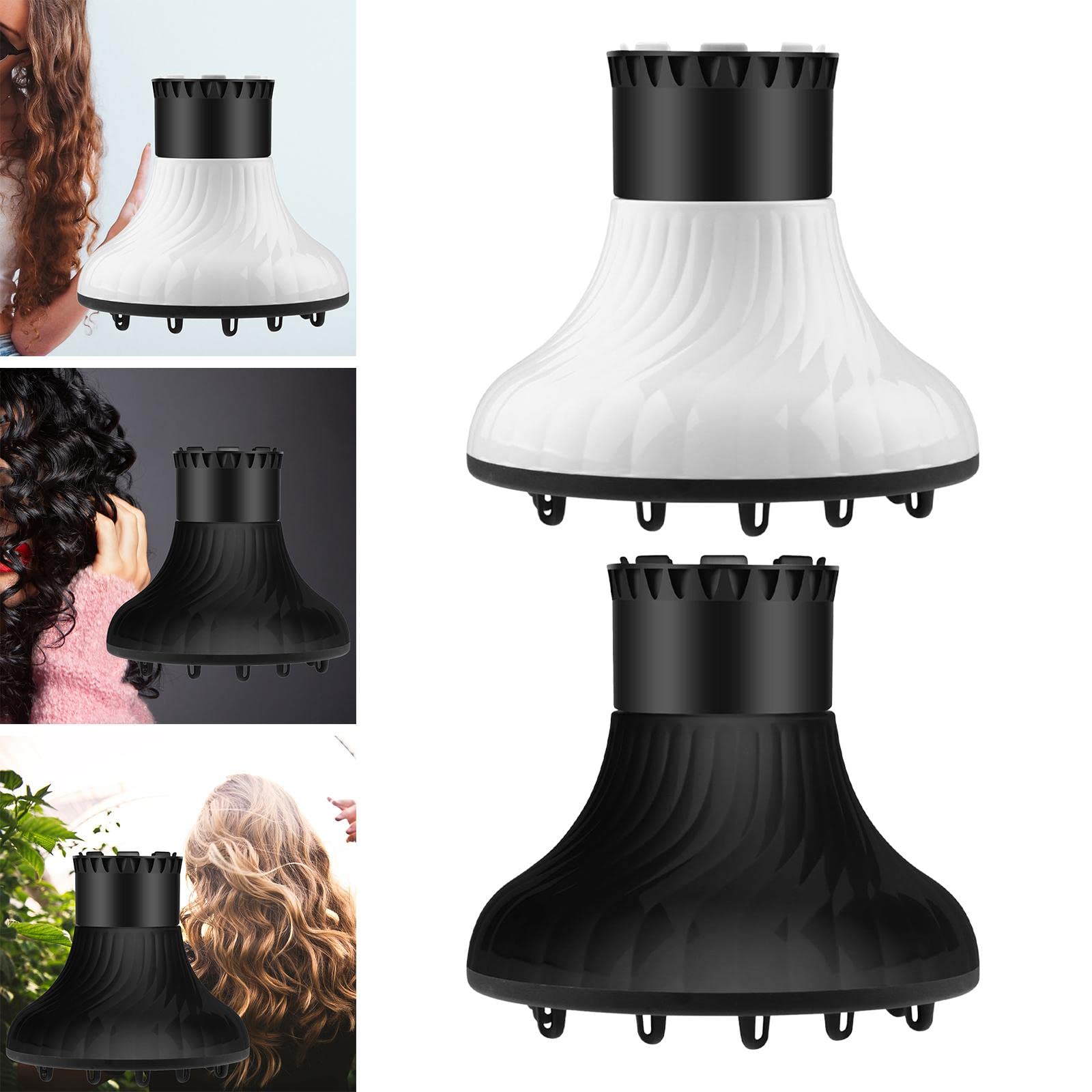 LOOM TREE Hair Dryer Diffuser Attachment for Curly & Wavy Hair - White Universal Blow Dryer Diffuser for Frizz-Free Styling | Perfect for Home Salon Use & Travel