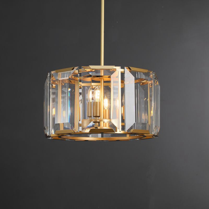Aubrey Crystal Round Chandelier - Elegant Modern Ceiling Light Fixture for Dining Room, Living Room, Bedroom & Entryway | Dimmable LED Lighting for Home Decor & Wedding Venues
