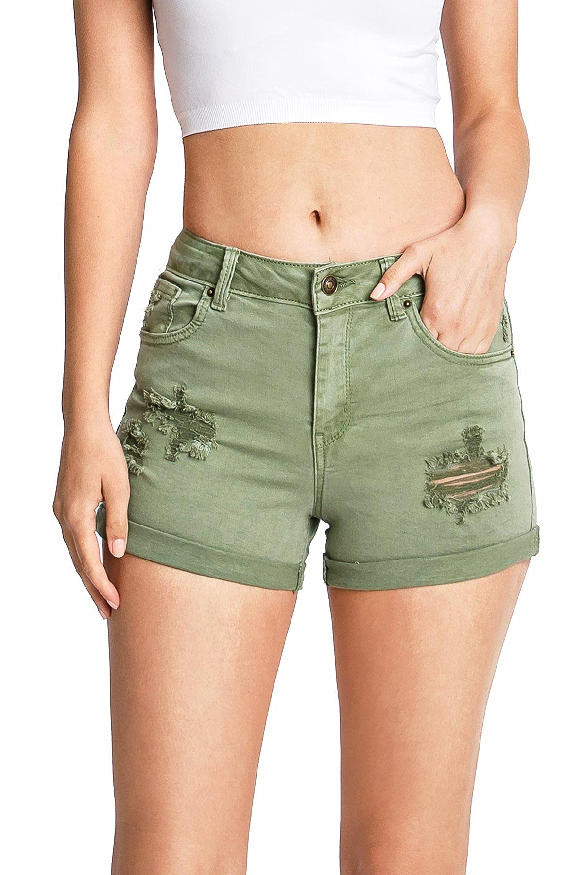 Women's High Rise Denim Shorts - Classic Wax Jeans for Juniors | Perfect for Summer Outfits, Beach Vacations & Casual Wear