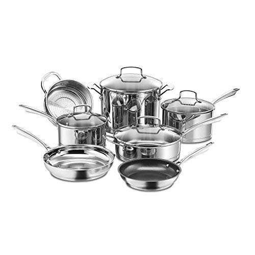 **Cuisinart 11-Piece Stainless Steel Cookware Set & 15-Piece Knife Set – Professional Kitchen Essentials for Cooking, Slicing & Dicing**    **Perfect for Home Chefs, Meal Prep, and Gourmet Cooking – Durable & Stylish Stainless Steel Design**