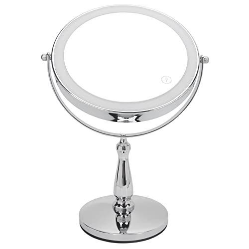 LED Lighted Makeup Mirror with Touch Control - Double Sided Vanity Mirror with Adjustable Brightness for Bedroom, Bathroom & Dressing Room | Perfect for Makeup Application, Skincare & Hair Styling