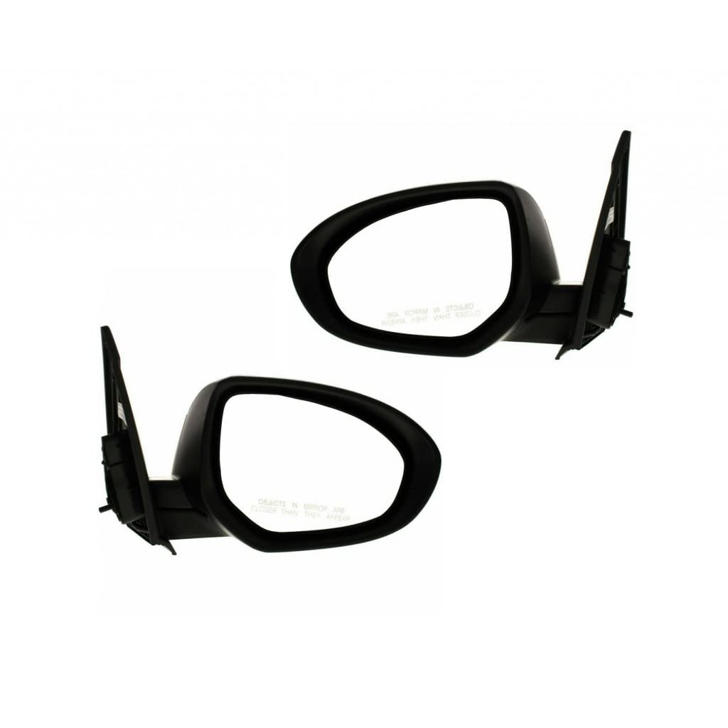 Mazda 3 2010-2013 Power Side View Mirrors Pair - Driver & Passenger Side with Turn Signal Lights (Non-Heated) | Compatible with MA1320160, MA1321160, BBM46918ZE | Perfect for Parking Assistance & Blind Spot Visibility