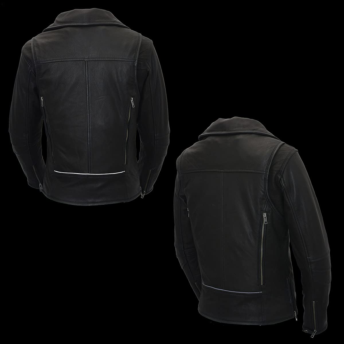 Milwaukee Leather MLL2581 Women's Classic Black Lightweight Long Vented Leather Jacket | Perfect for Motorcycle Riding, Outdoor Adventures & Casual Wear