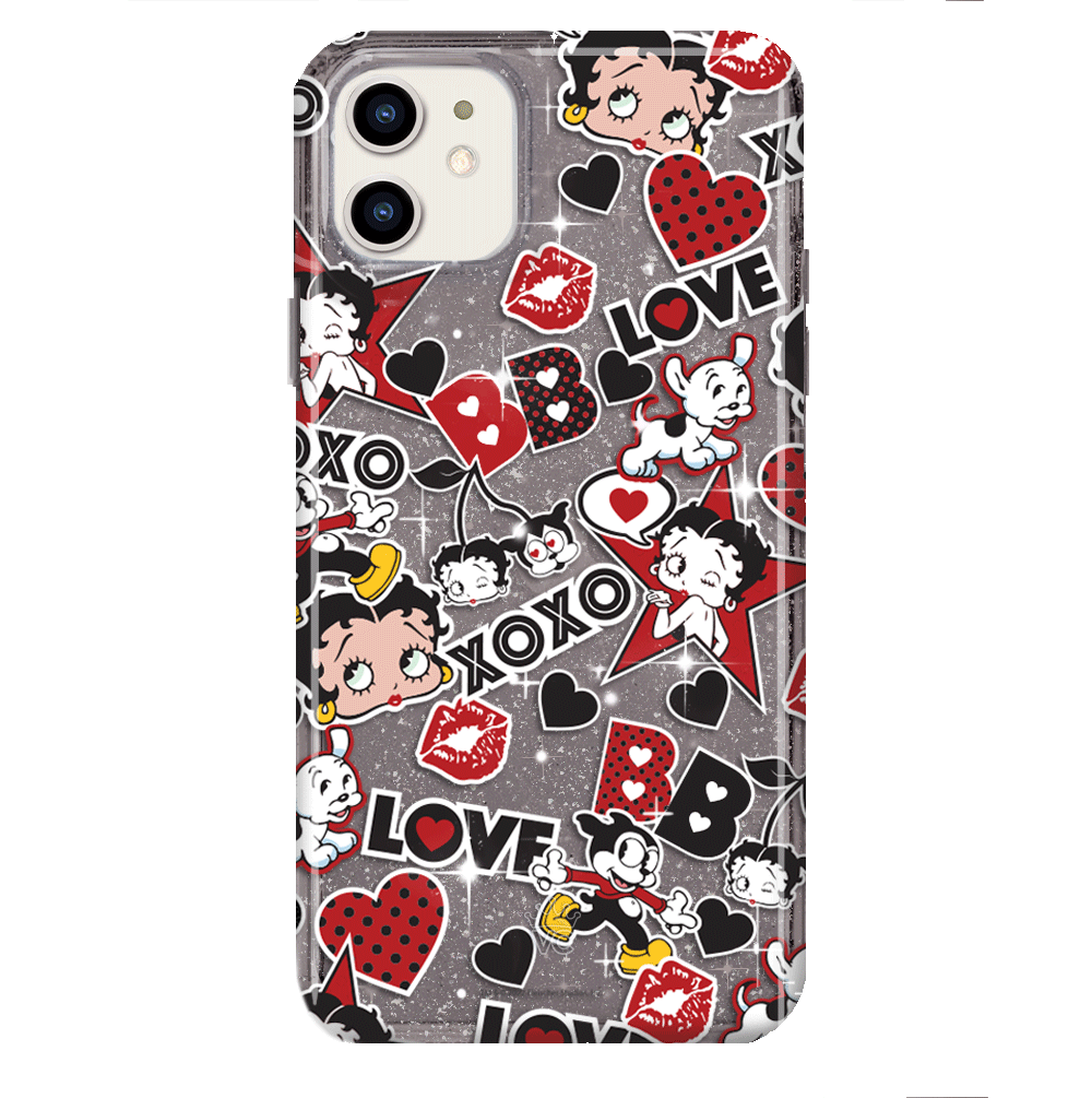 Betty Boop Glitter iPhone Case - Stylish & Protective Phone Cover for iPhone 13/14/15 Pro Max, Sparkly Fashion Accessory - Perfect for Parties, Daily Use & Gift Giving