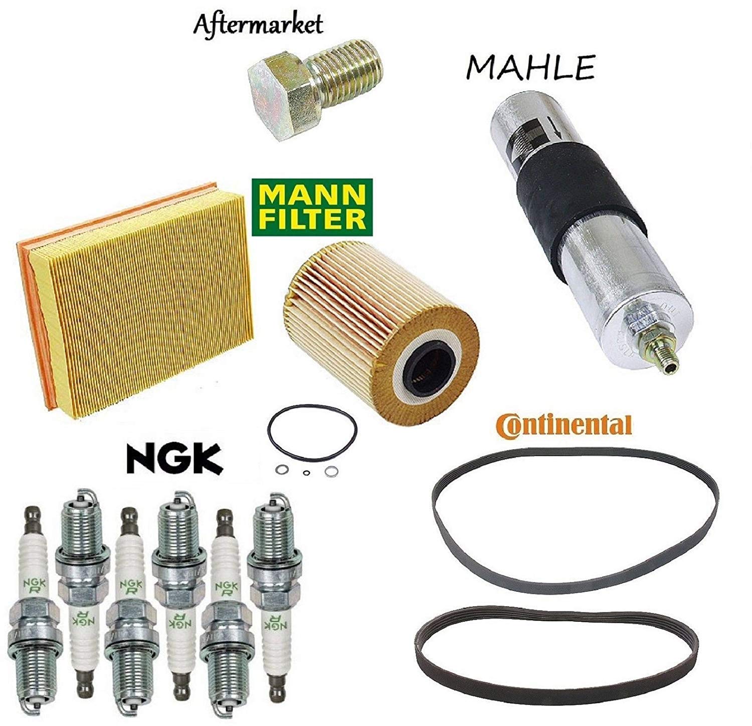 BMW M3 E46 2001-2006 Tune-Up Kit - Spark Plugs, Oil Filter, Air Filter, Fuel Filter & Drain Plug | Complete Engine Maintenance Set for Smooth Performance | Perfect for DIY Car Enthusiasts & Professional Mechanics