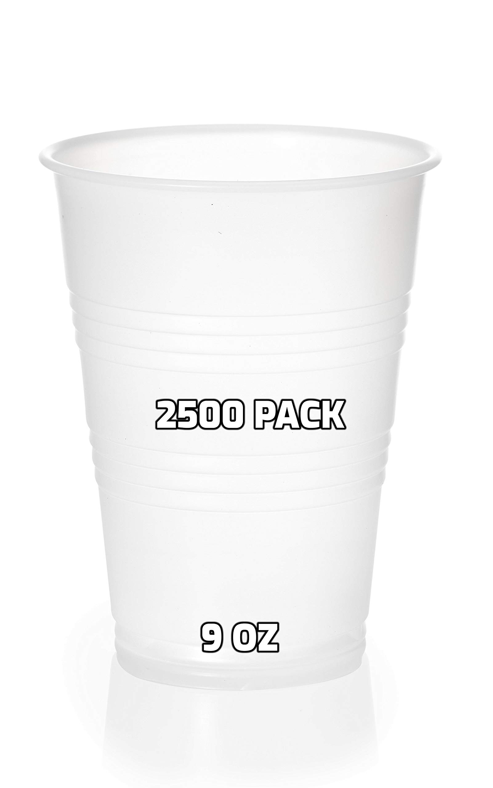 2500 Pack 9 oz Clear Plastic Cups - Disposable 9 Ounce Party Cups for Cold Drinks, Soda, Juice, Water - Bulk Pack for Home, Office, Events, Weddings, Parties & Takeout - Perfect for BBQs, Picnics, Catering & Outdoor Gatherings