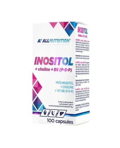 Allnutrition Inositol Choline B6 (P5P) 100 Capsules - Supports Brain Health, Liver Function & Metabolism - Ideal for Stress Relief & Hormonal Balance