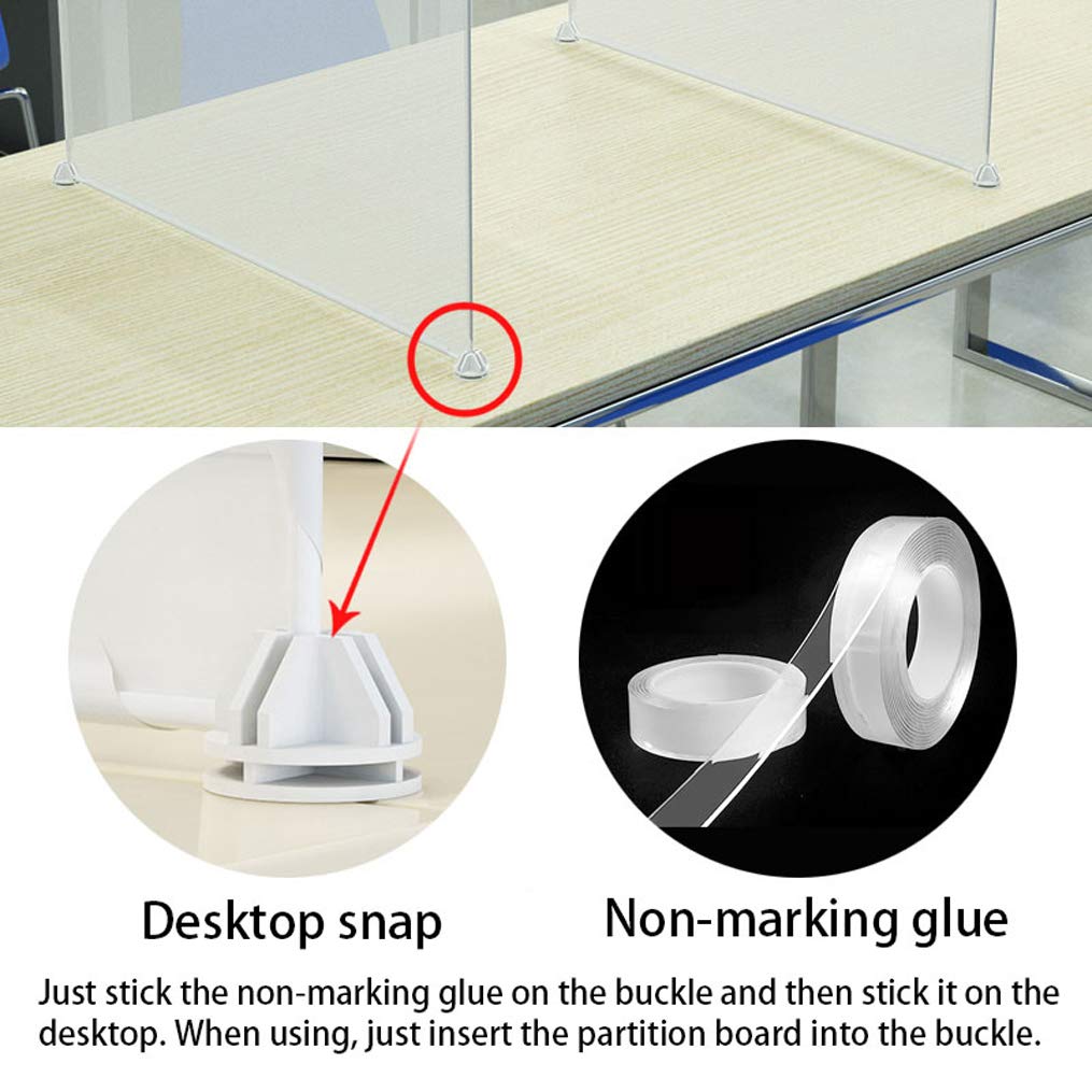Clear Plastic Round/Square Desk Dividers for 4 Person - Office, School & Restaurant Desktop Partitions with Sneeze Guard - Perfect for Meetings, Cafeterias & Workspaces (Various Sizes Available)