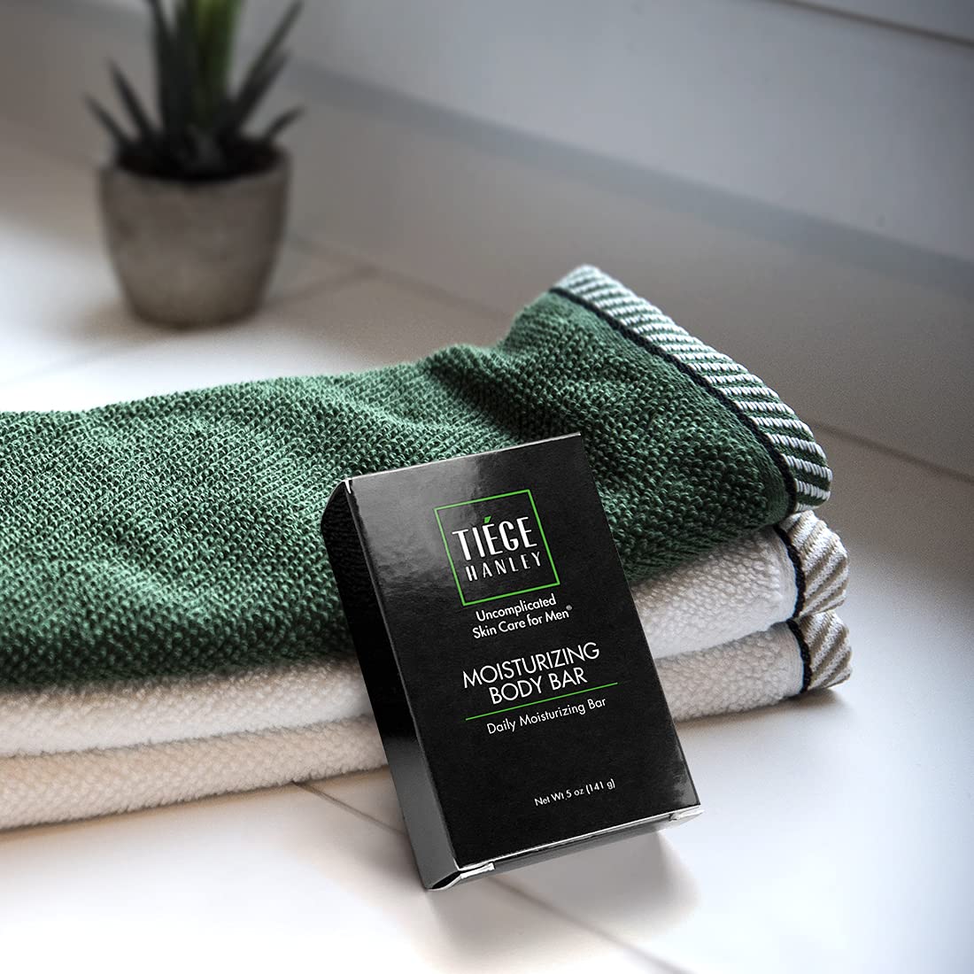 Tiege Hanley Exfoliating Scrub Bar & Hydrating Body Bar Bundle - 5 oz Each for Men's Skincare Routine | Perfect for Shower & Post-Workout Use