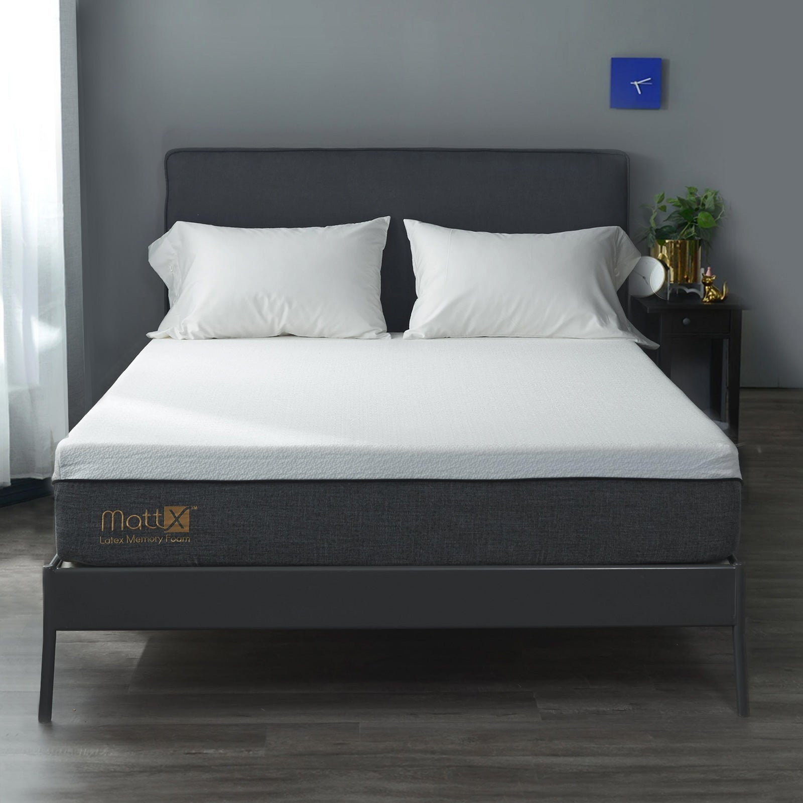 Hybrid Mattress with Motorized Storage Bed Frame Set - Queen Size, Adjustable Base, USB Ports & LED Lights for Modern Bedroom