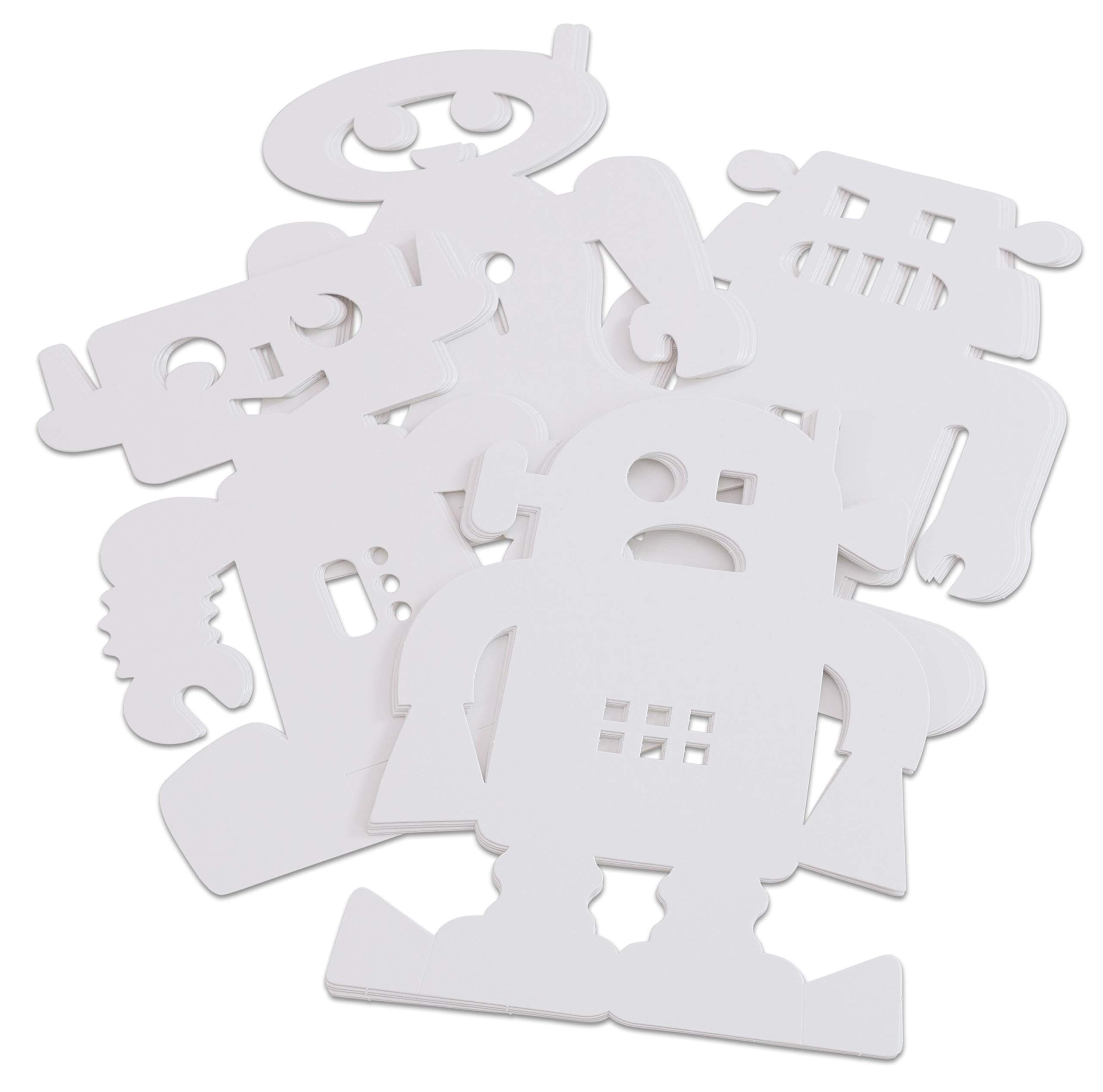Roylco Stand-Up Robots for Kids - 8 x 11 Inch Creative DIY Paper Craft Kit (Pack of 24) - Perfect for Classroom Activities, STEM Learning & Birthday Party Favors