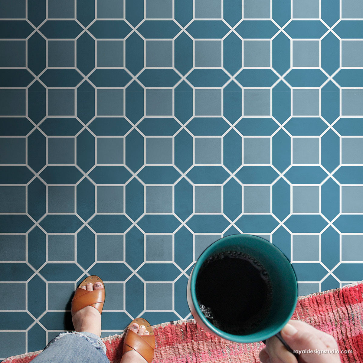 Premium Mosaic Grid Floor Tile - Waterproof & Slip-Resistant - Perfect for Bathroom, Kitchen, and Outdoor Patio Decoration