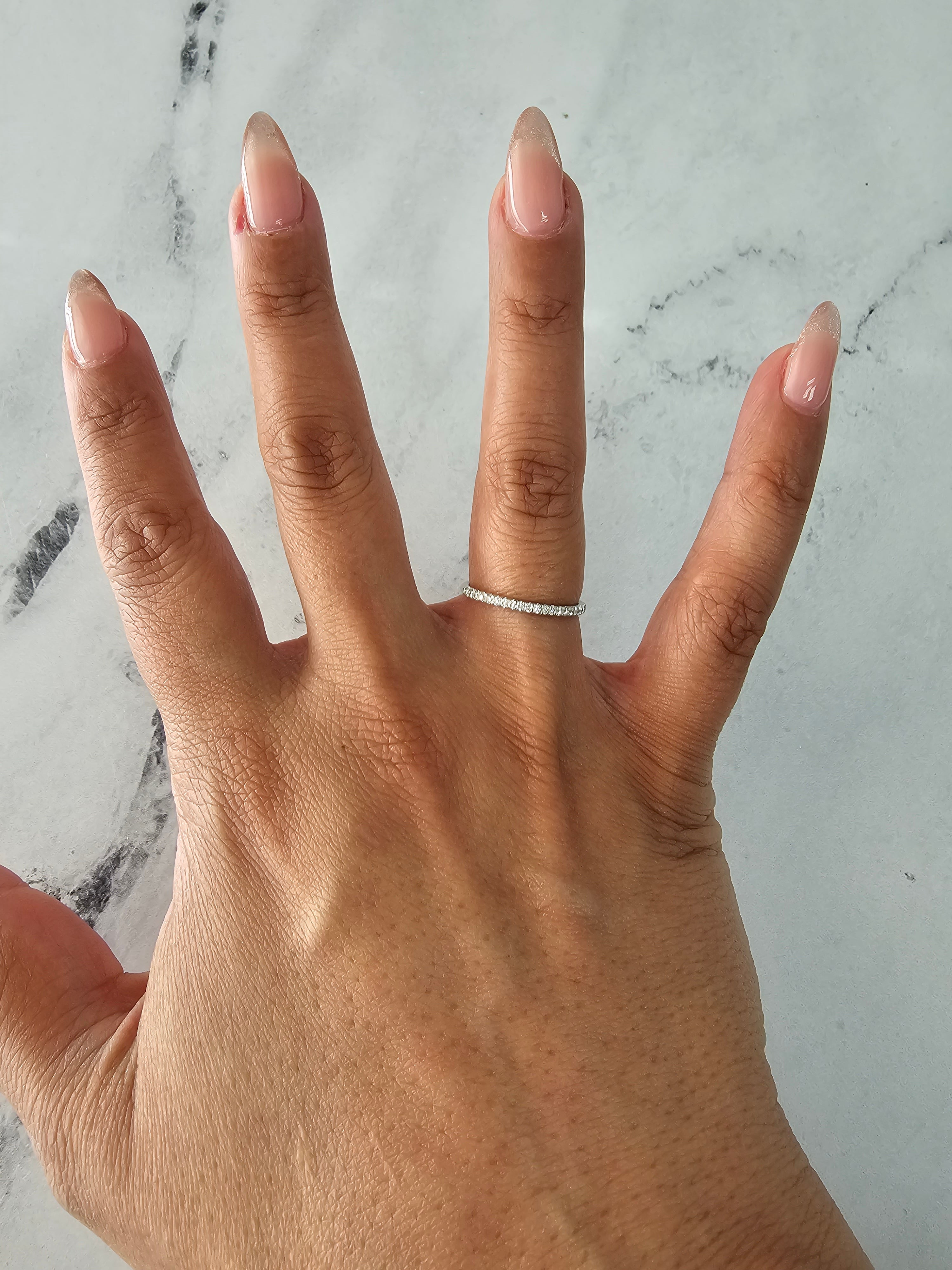 18k White Gold Dainty Diamond Pinky Ring - Elegant Stackable Jewelry for Women, Perfect for Everyday Wear & Special Occasions