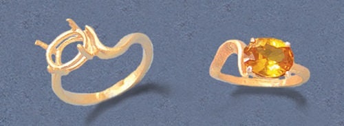 Solid Sterling Silver or 14K Gold 9x7mm Oval Swirl Side Set Ring Setting - Size 7 (163429/143429) - Perfect for Engagement Rings, Wedding Bands & Jewelry Making