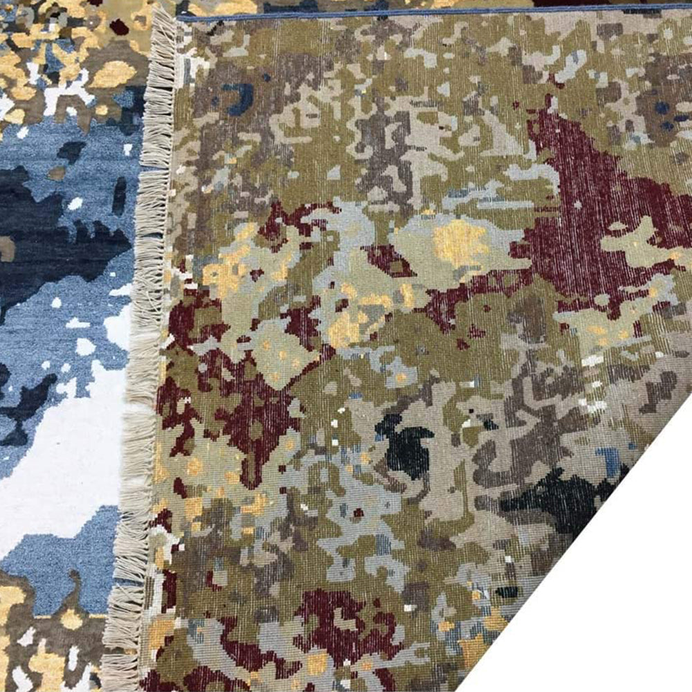 Hand Knotted Wool Area Rug - Soft & Cozy Traditional Design for Living Room, Bedroom, or Office - 5x8 Feet Non-Slip Rug