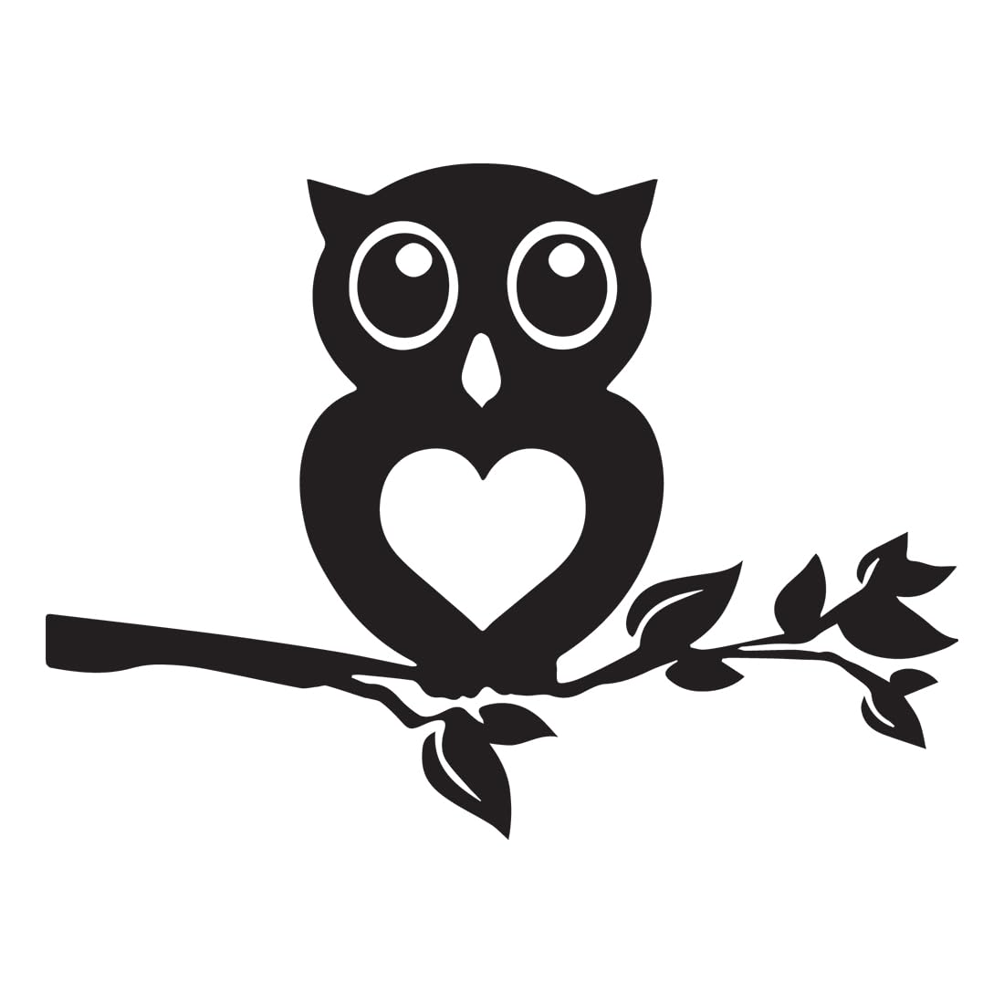 Premium Waterproof Vinyl Decal Stickers - Cute Owl on Branch (Black, Set of 2) for Laptop, Phone, Helmet, Car Window, Bumper, Mug, Cup, Door & Wall Decor - Perfect for DIY Home Decor, Office Accessories & Gift Giving