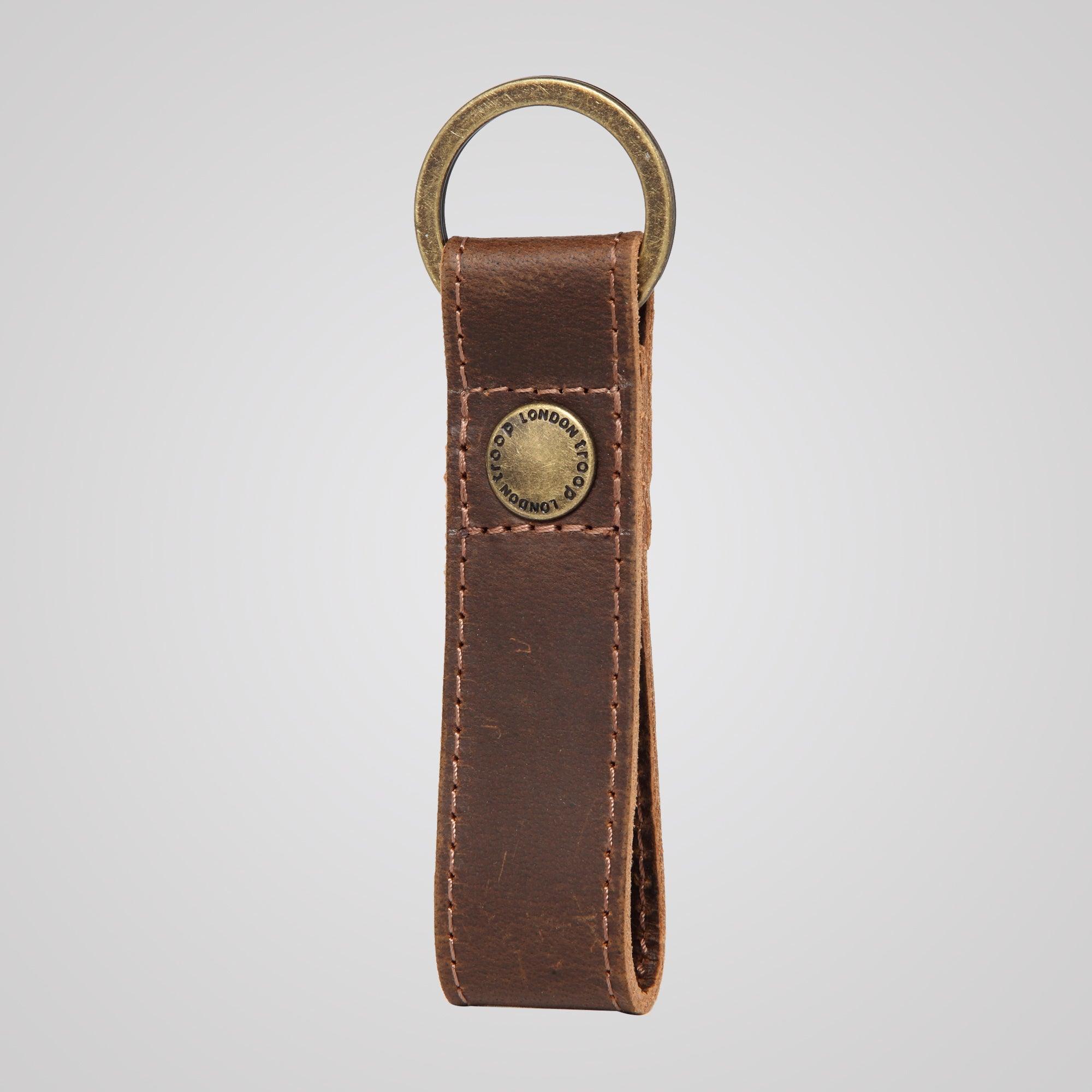 Troop London Premium Leather Loop Keyring - Durable & Stylish Key Organizer for Men & Women - Perfect for Home, Office, and Travel Essentials