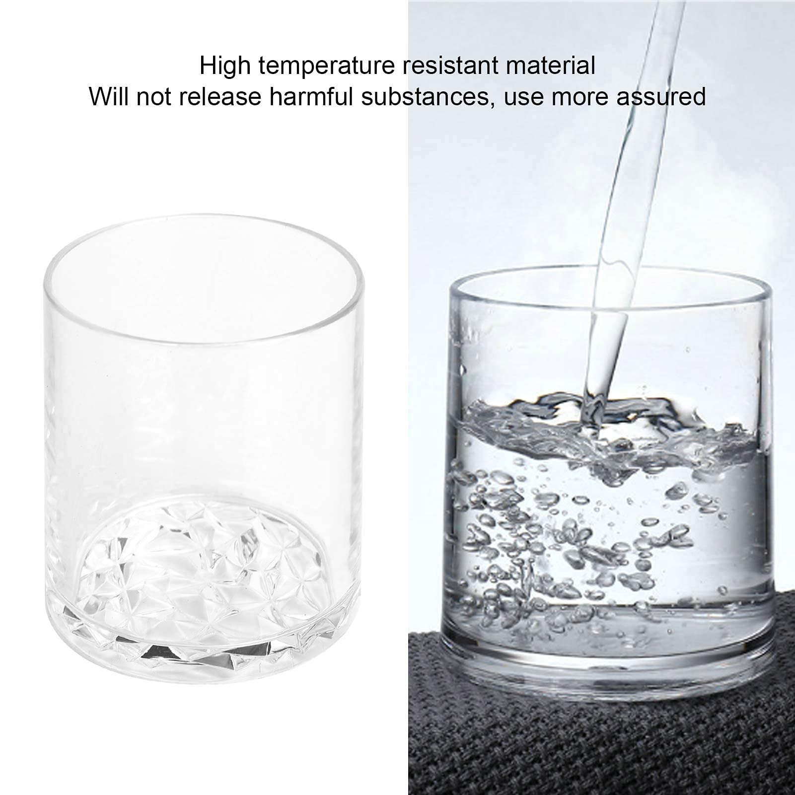 Premium 200ml Acrylic Water Glass with Rhombus Base - Shatterproof Drinking Tumbler for Water, Juice, Cocktails & Iced Tea - Perfect for Home, Office, Parties & Outdoor Activities