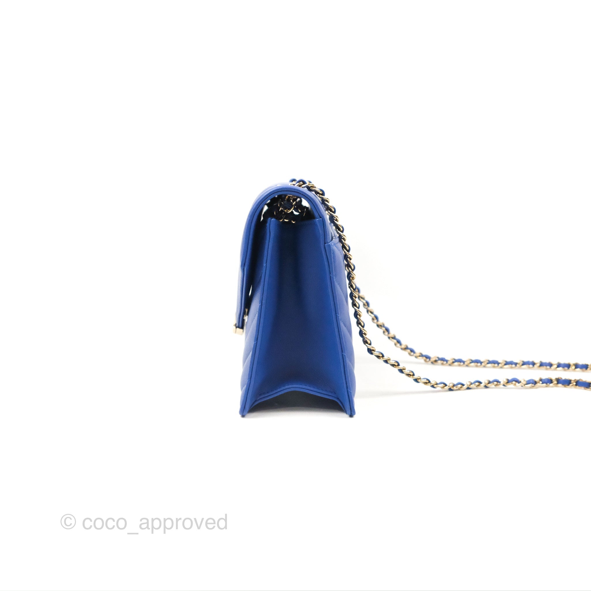 Chanel Chevron Square Envelope Flap Bag Royal Blue 19C - Luxury Designer Handbag for Women, Perfect for Evening Parties, Date Nights & Special Occasions