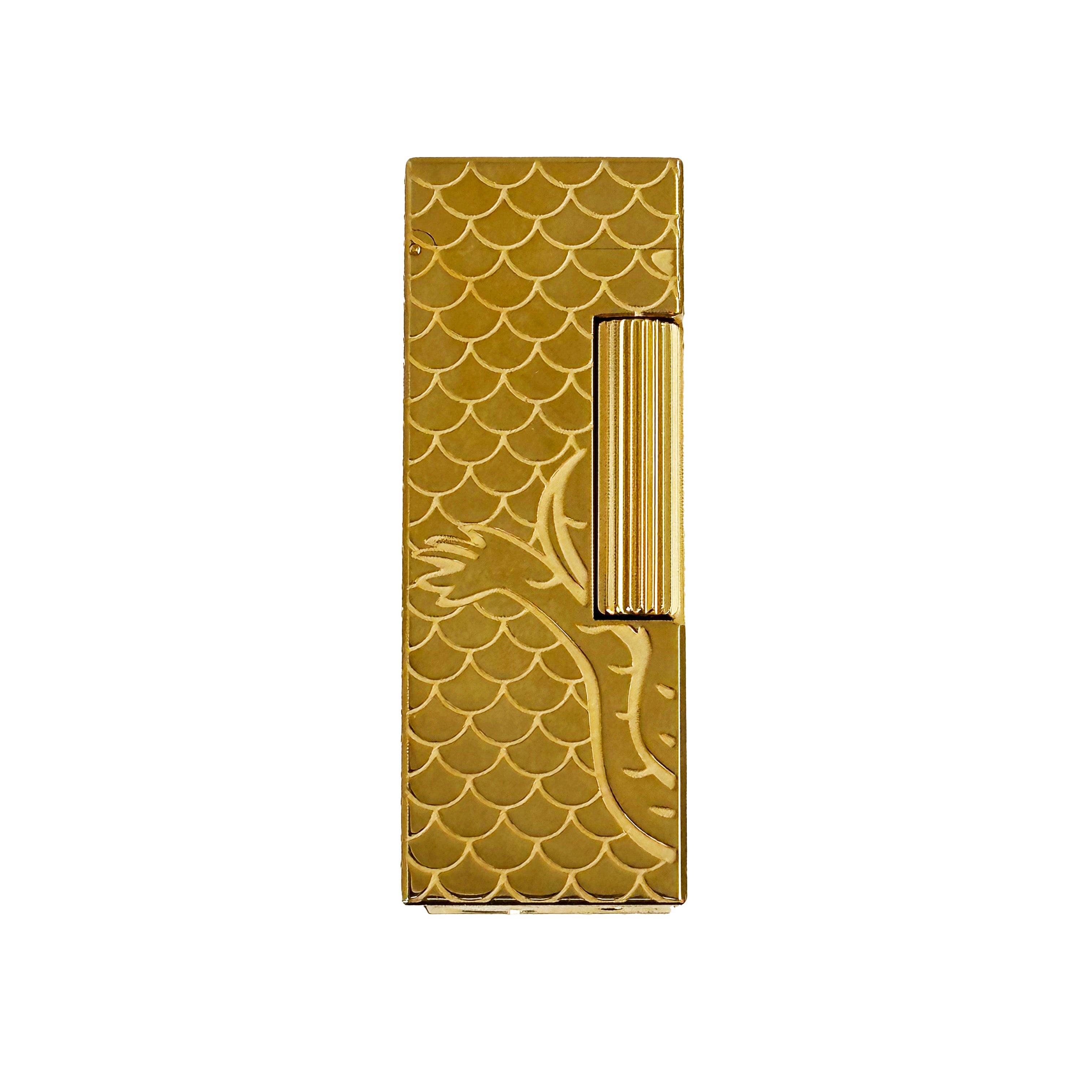 Dunhill Rollagas Dragon Gold Plated Luxury Lighter - Perfect for Gifting, Collecting & Cigar Enthusiasts