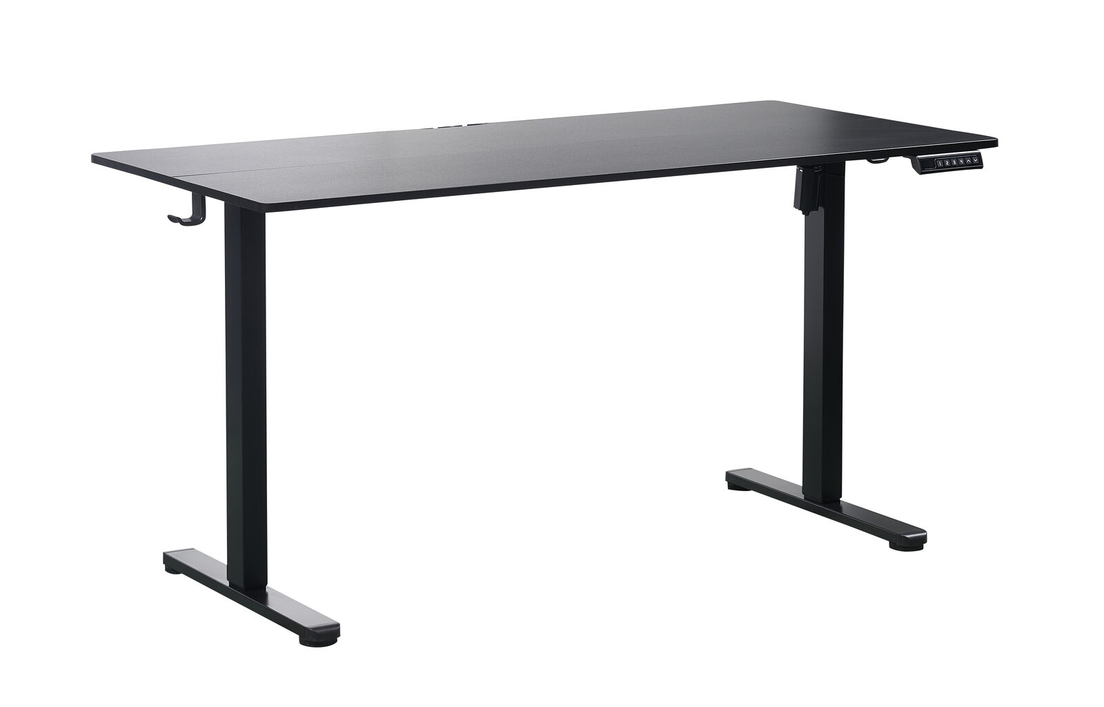 140 x 70cm Black Electric Standing Desk - Height Adjustable Motorized Sit Stand Workstation for Home & Office Ergonomic Workspace