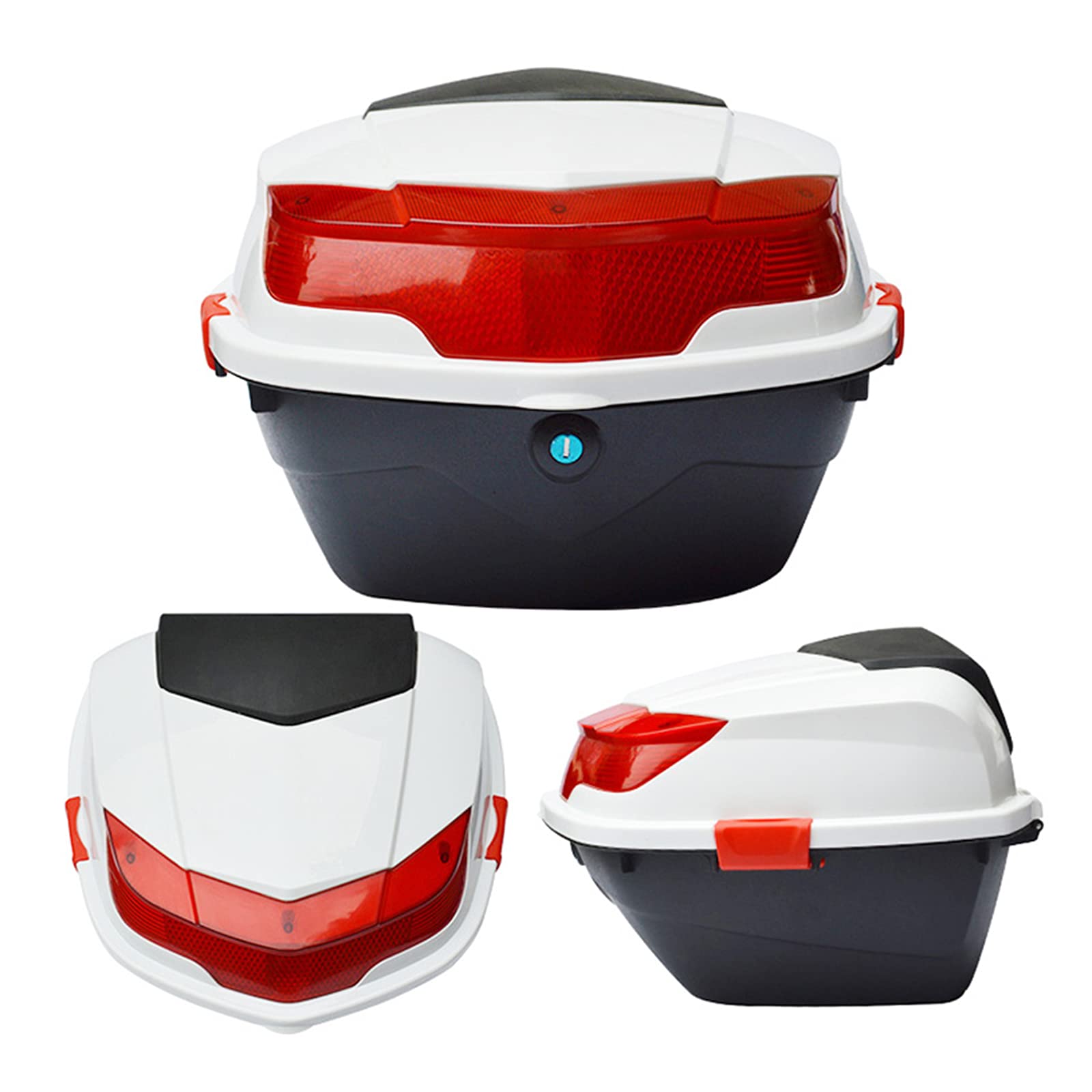 Motorcycle Scooter Top Box with Mounting Hardware - Store Helmet for Commuting & Travel