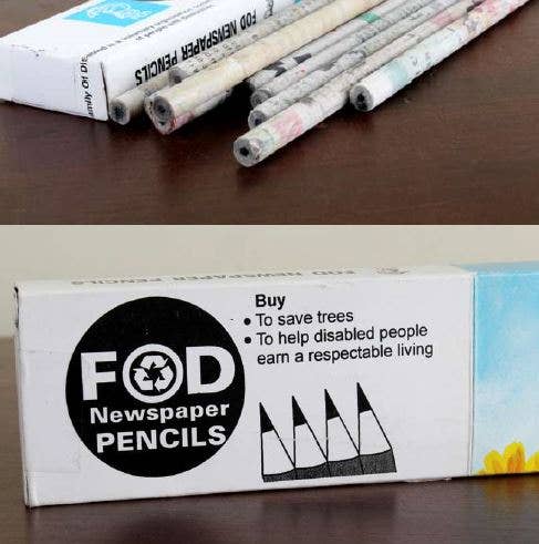 Eco-Friendly Recycled Newspaper Pencils - Sustainable Wood-Free Writing Utensils for Office, School & Art Projects | Perfect for Note Taking, Sketching & Green Gifts