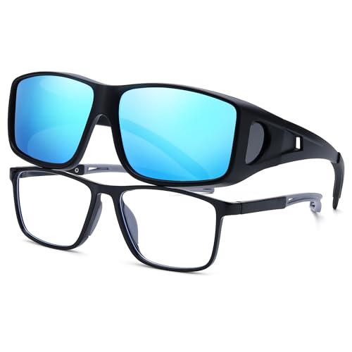 A04 Matte Black Frame / Blue Polarized Mirrored Lenses