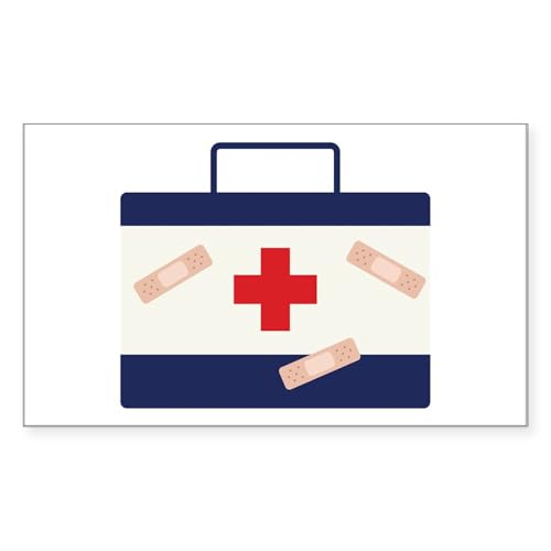 White - First Aid Kit Health Medicine Emergency Sticker