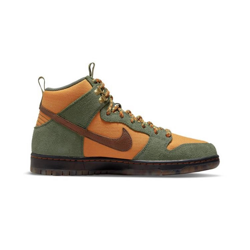 Nike SB Dunk High Pass~Port Work Boots - Army Green/Brown/Black Sneakers for Skateboarding & Streetwear Fashion