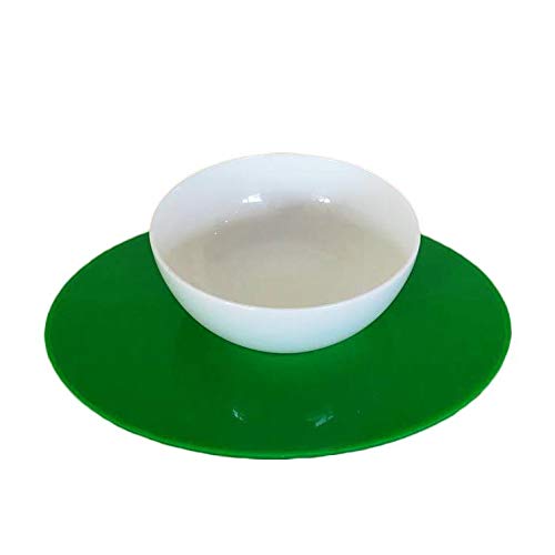 Bright Green Oval Placemat Set of 6 - Large Waterproof Table Mats for Dining Room, Kitchen, or Outdoor Picnic - Eco-Friendly & Non-Slip