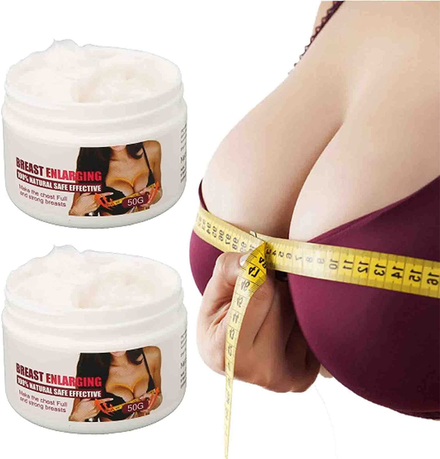Natural Breast Enhancement & Firming Cream for Women - Breast Enlargement & Care Massage Cream with Lifting Effect - Also Works for Hip & Buttock Tightening (2 Pack) - Perfect for Daily Skincare Routine & Body Contouring
