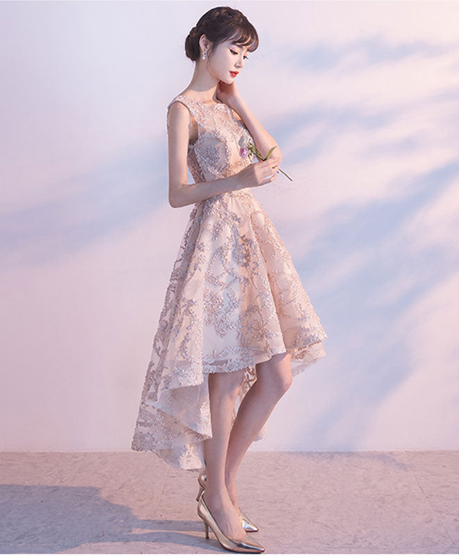 Elegant Champagne High-Low Short Prom Dress for Homecoming - Perfect for Parties, Dances & Special Occasions
