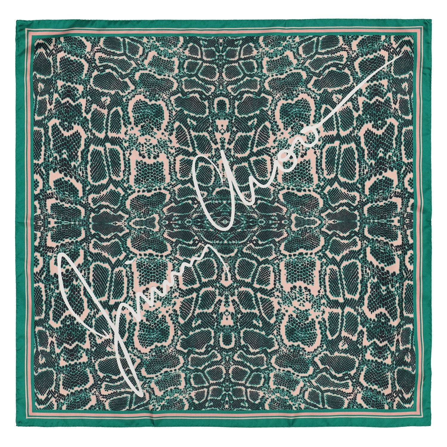 Jimmy Choo Green Silk Scarf for Women - Luxury Fashion Accessory for Office, Party & Travel