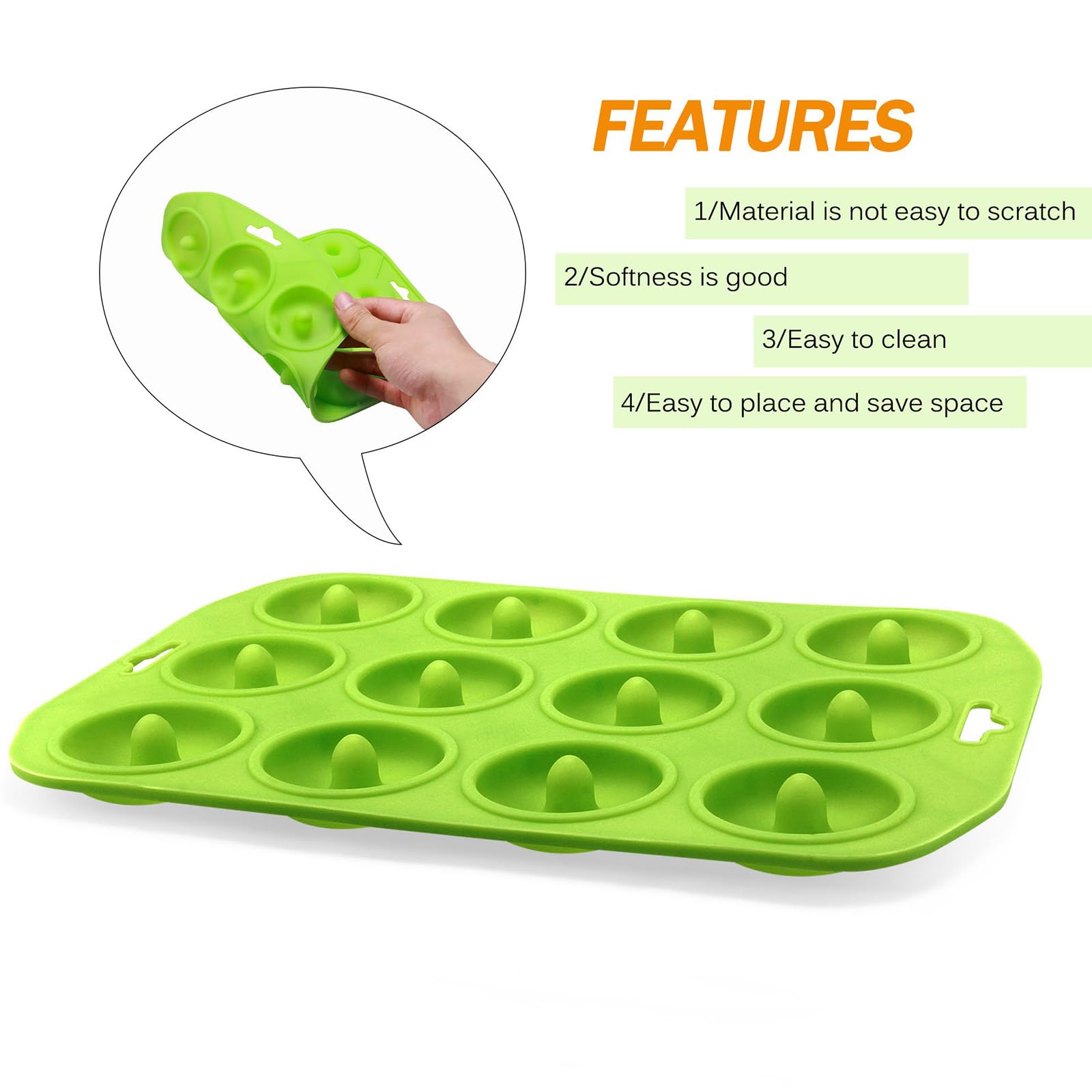 Premium Silicone Donut Pan - 24-Cavity Mini Donut Molds for Baking, Heat Resistant & Non-Stick Silicone Baking Mold - Perfect for Homemade Donuts, Cupcakes & Desserts - Easy to Clean & Dishwasher Safe - Ideal for Parties, Breakfast & Holiday Treats