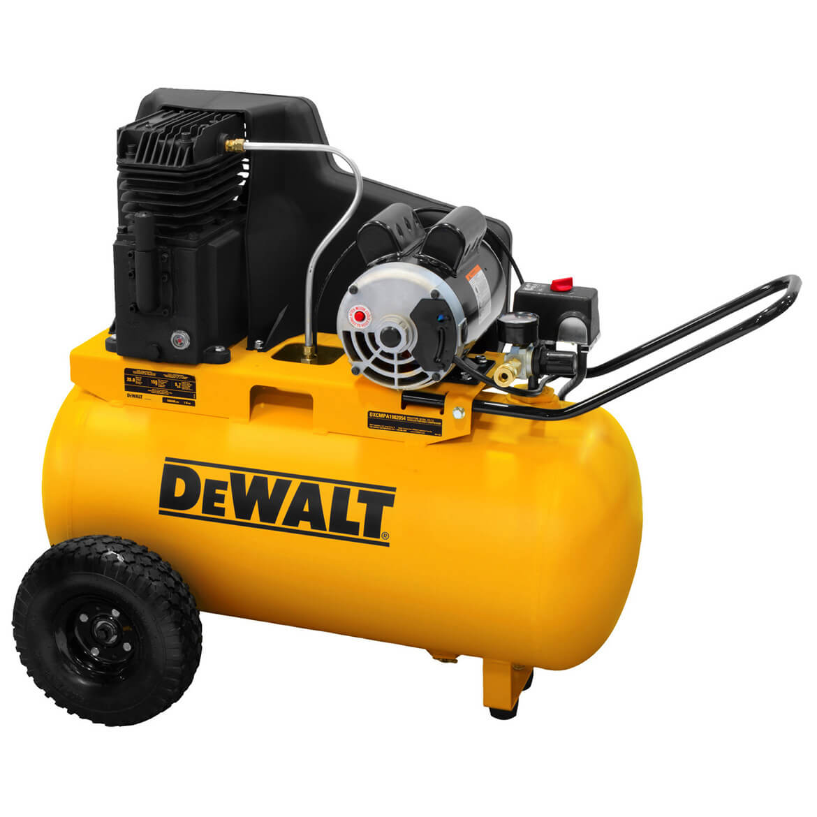 **DeWALT DXCMPA1982054 1.9 HP 20 Gallon Belt Drive Dual Voltage Air Compressor – Heavy Duty for Construction, Woodworking & DIY Projects**