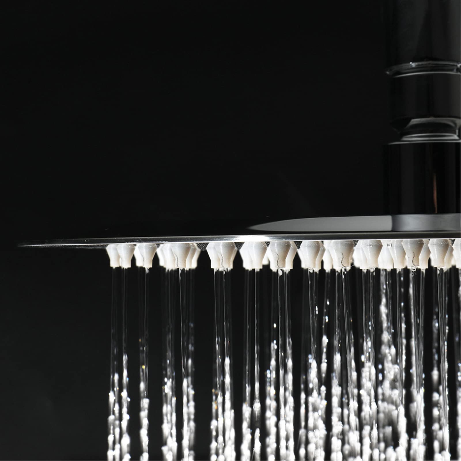 16 Inch Stainless Steel Rain Shower Head - High Pressure Rainfall Showerhead with Ultra-Thin Design, Full Body Coverage & Easy-Clean Silicone Nozzles - Chrome Finish Round Showerhead for Spa-Like Bathroom Experience (Perfect for Master Bath, Luxury Hotels and Relaxing Showers)