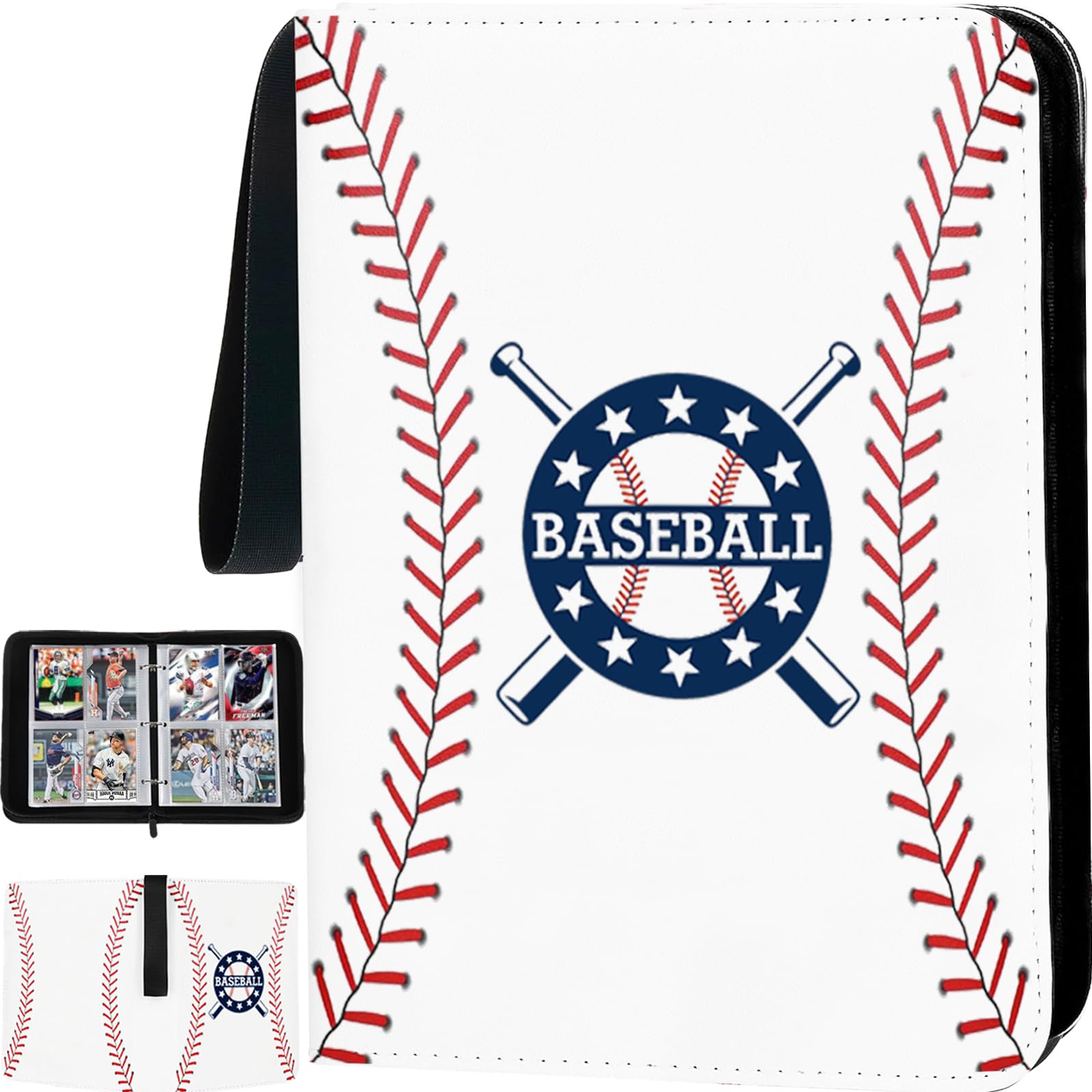 Premium Baseball Card Binder with 50 Pages & Sleeves - Holds 400 Trading Cards | Sports Card Protector Album for Collectors | Perfect for Baseball, Pokemon, MTG & Sports Memorabilia Storage & Display