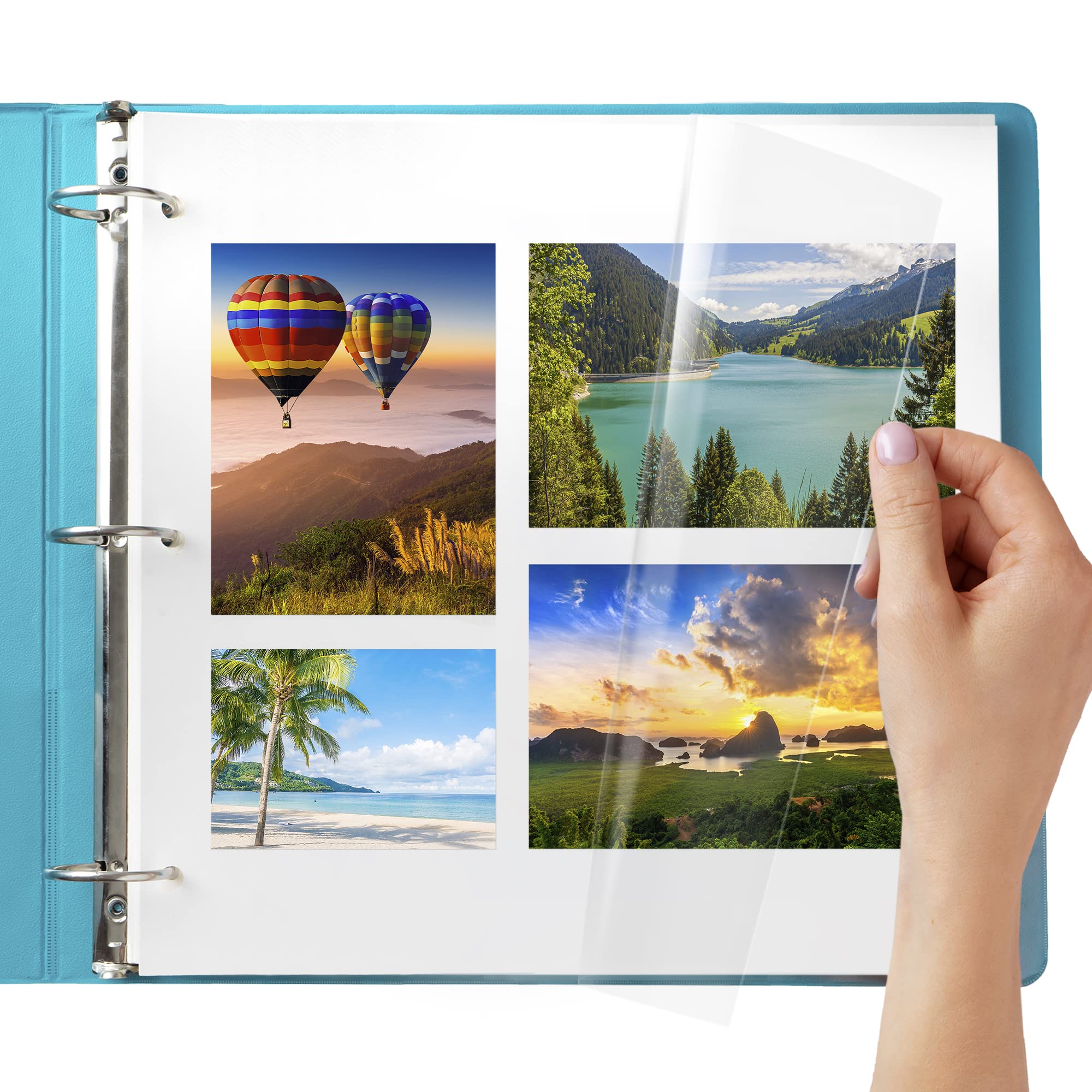 50-Pack 12x12 Self-Adhesive Photo Album Pages for 3 Ring Binder - Acid-Free Archival Quality Photo Sleeves & Refill Pages - Perfect for Scrapbooking, Family Memories, and Photo Organization