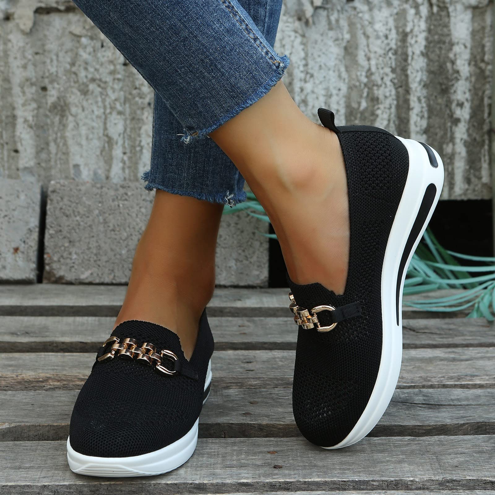 Trendy Women's Sneakers - Breathable Mesh Walking Shoes, Comfortable Slip-On Loafers & Casual Wedge Tennis Shoes for Women | Perfect for Workouts, Walking, Travel & Everyday Wear