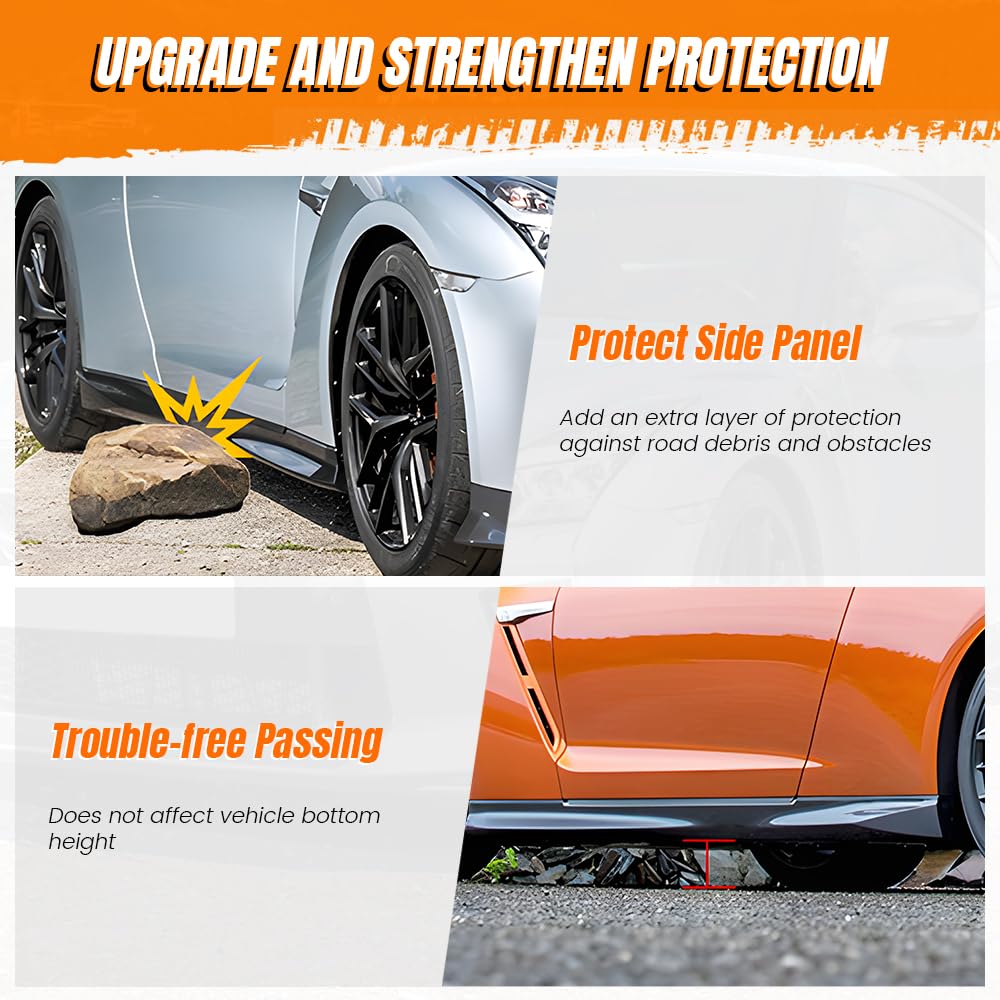 Carbon Fiber Side Skirts for Tesla Model 3 2017-2025 - PP Material Rocker Panel Side Splitter with Bottom Line - Enhance Style & Protection for Your Electric Vehicle