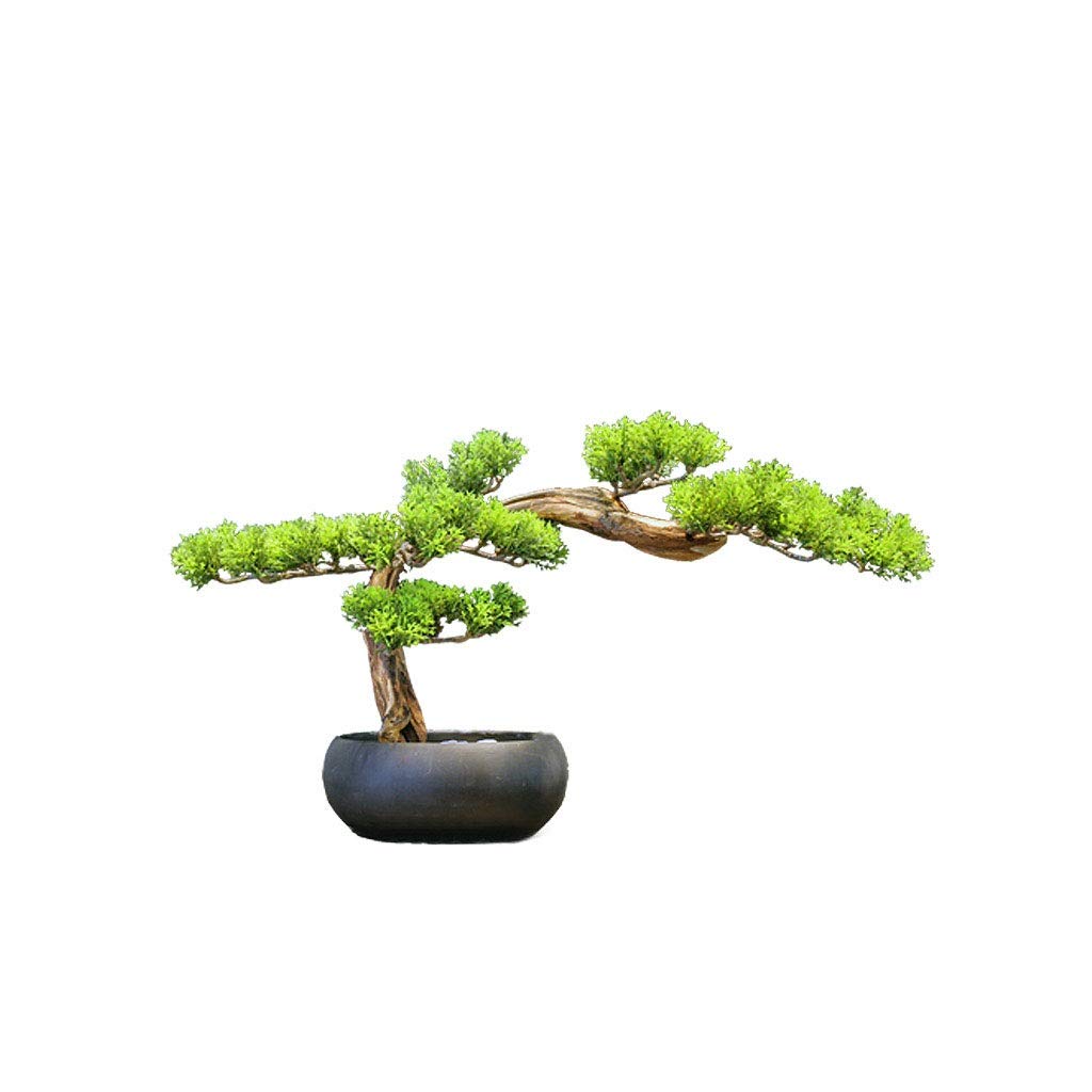 Artificial Bonsai Tree - Realistic Yingbin Pine Simulation Plant for Outdoor Garden, Home & Office Decor - Chinese Style Fake Potted Plants for Greening (Size B) - Perfect for Zen Gardens, Living Room Decor & Office Desk Plants