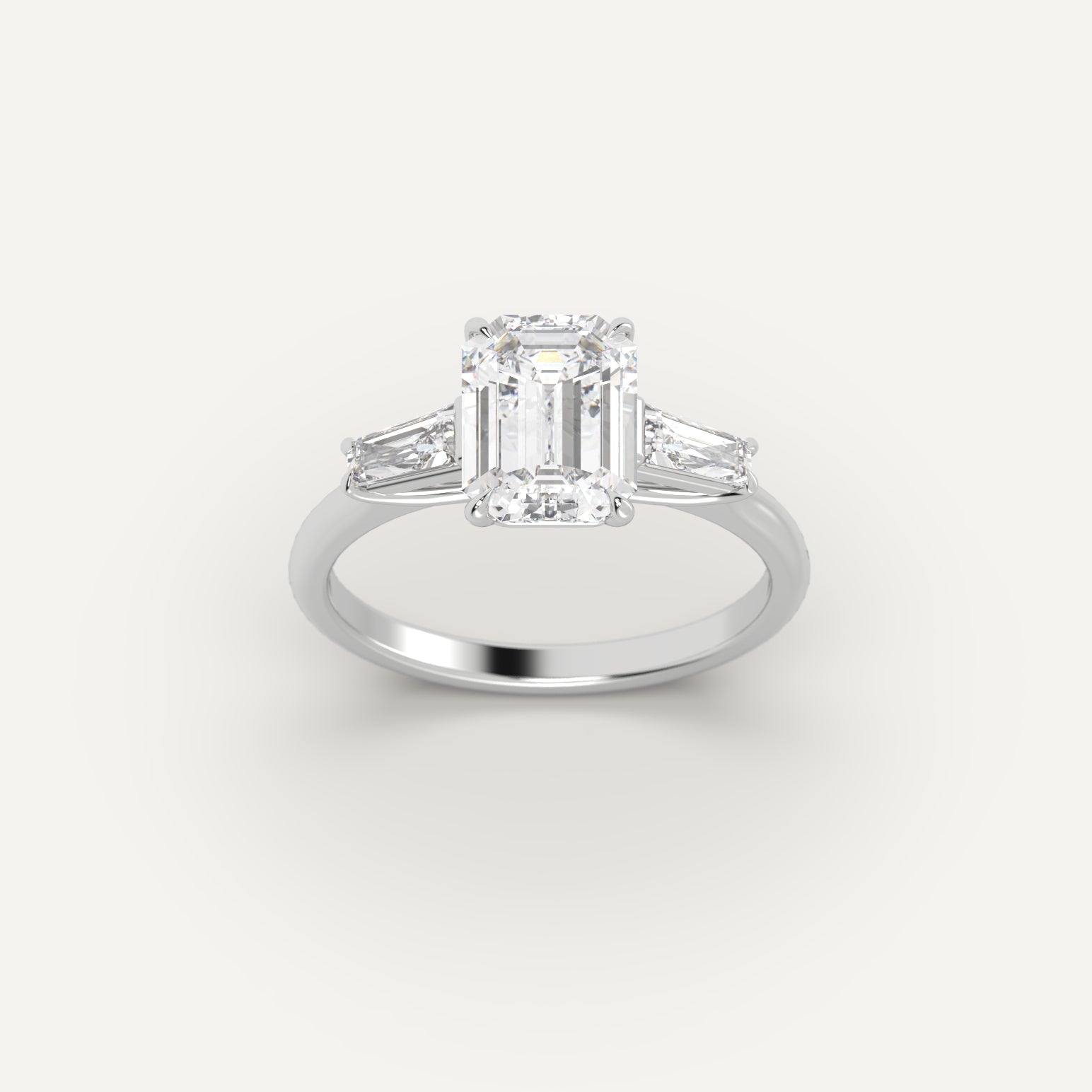 2 Carat Emerald Cut Diamond Ring - Elegant Solitaire Engagement Ring for Women, 14K White Gold, Perfect for Proposals, Anniversaries & Special Occasions