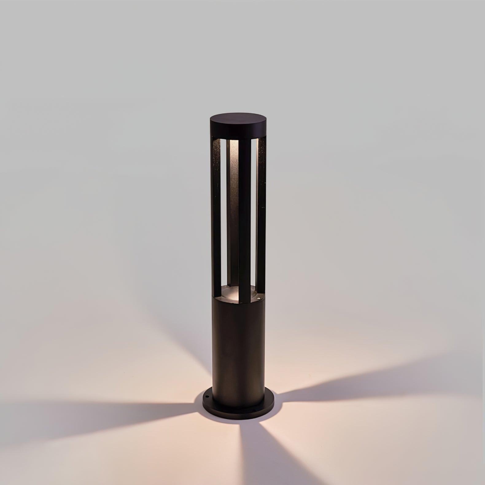Solar Powered Black Cylindrical LED Garden Light - Waterproof Outdoor Landscape Lighting for Patio, Yard, Pathway, and Driveway Decor