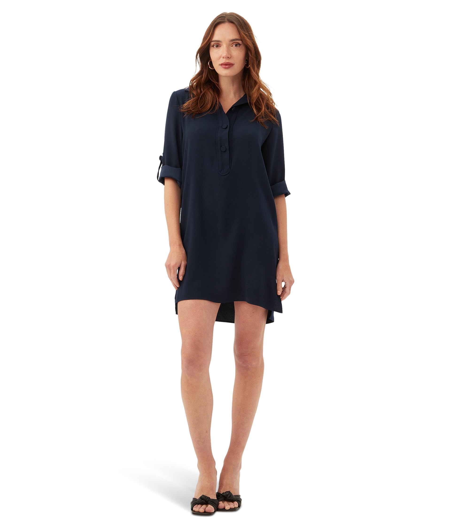 Trina Turk Women's Floral Print Short Sleeve Shirt Dress - Casual Summer Dress for Beach, Office & Weekend Outings