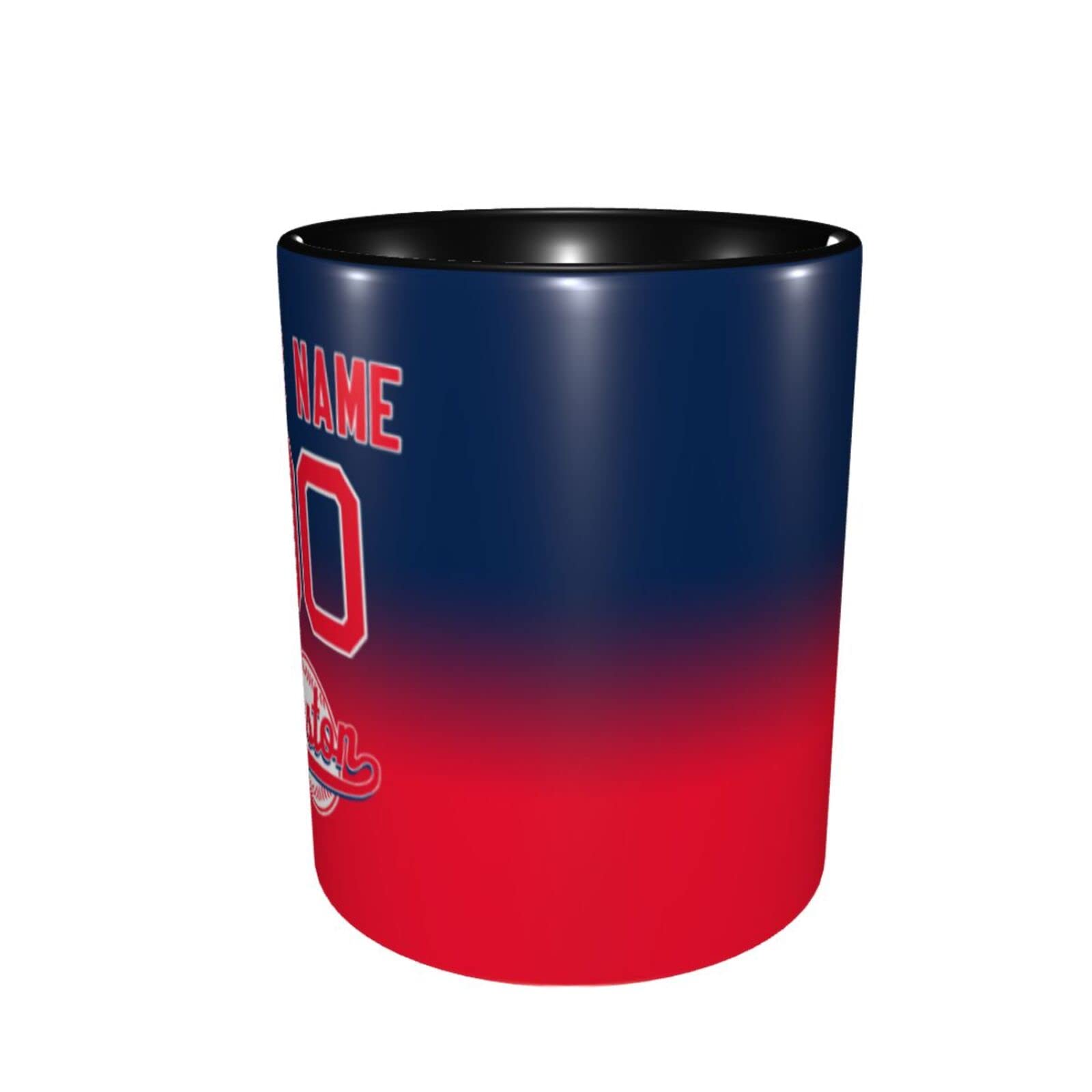 Personalized Baseball Coffee Mug - Custom Ceramic Cup with Handle, Add Name & Number, Team Colors - Great Gift for Baseball Fans, Men & Women - Perfect for Home, Office, or Game Day Use