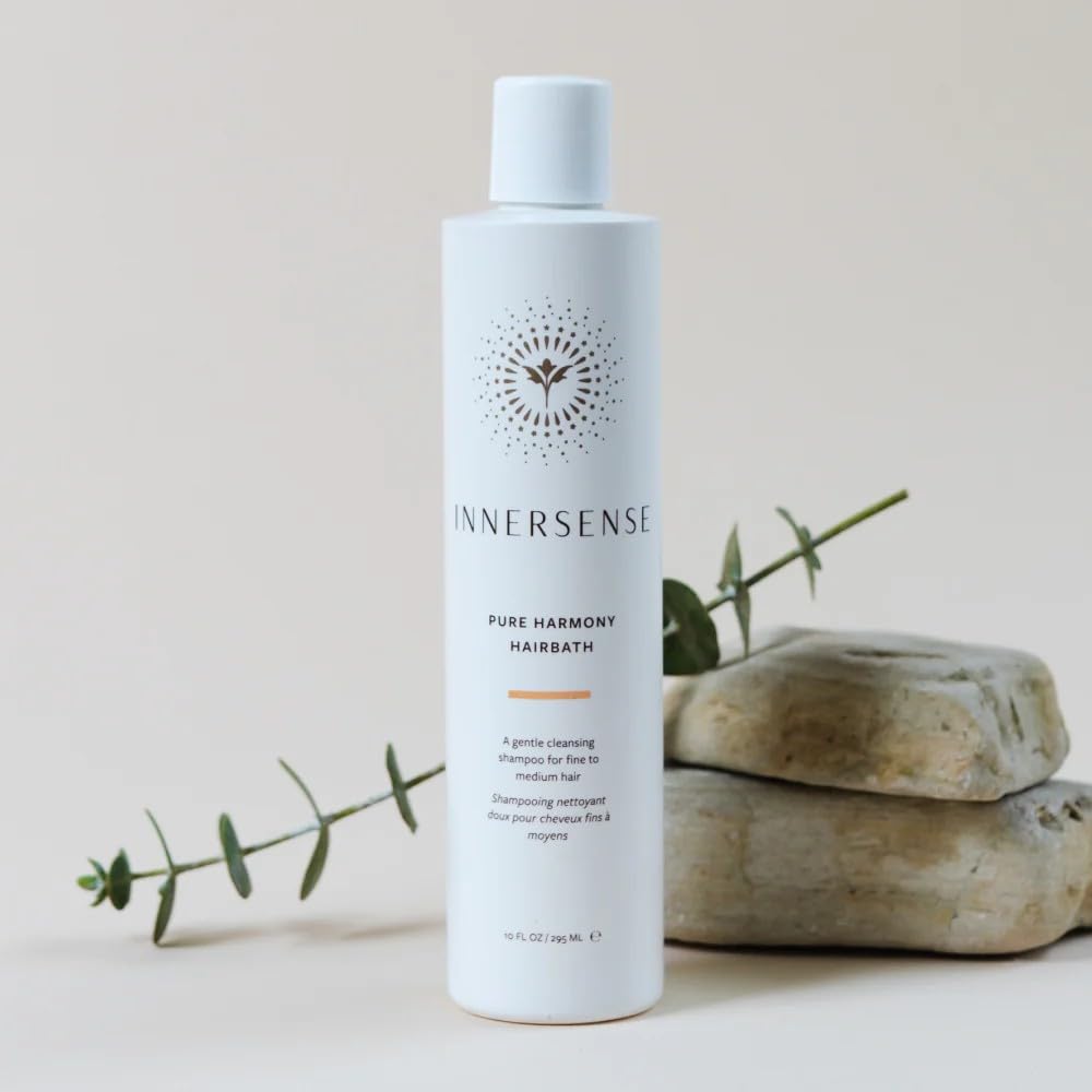 INNERSENSE Organic Beauty Pure Harmony Hairbath Shampoo & Inspiration Conditioner Set - 10 fl oz Each | Vegan, Cruelty-Free, Non-Toxic Clean Haircare for Dry, Damaged Hair | Daily Moisturizing & Repair for Natural, Curly, Color-Treated Hair