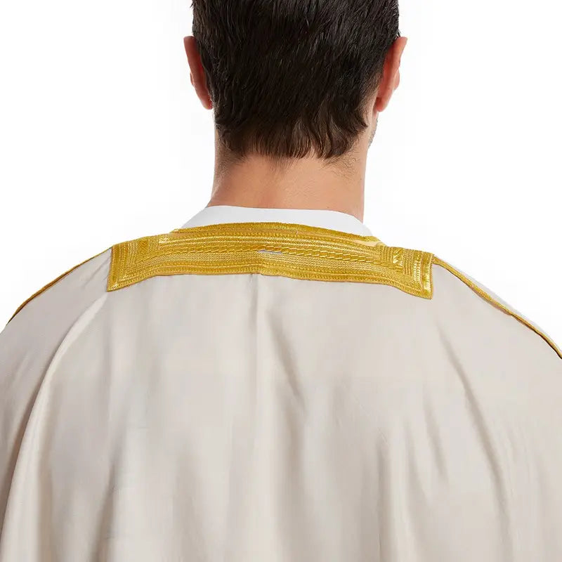 Premium Middle Eastern Arab Men's Sheikh Bisht - Traditional Embroidered Robe for Weddings, Festivals & Special Occasions
